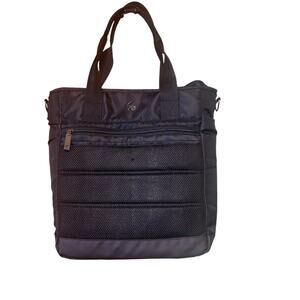 Gaiam Black Nylon Gym Bag Tote Black